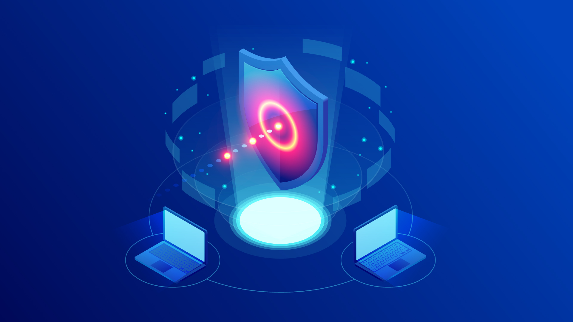 Vector image of data security and protection concept illustrates the Data-centric security architecture.